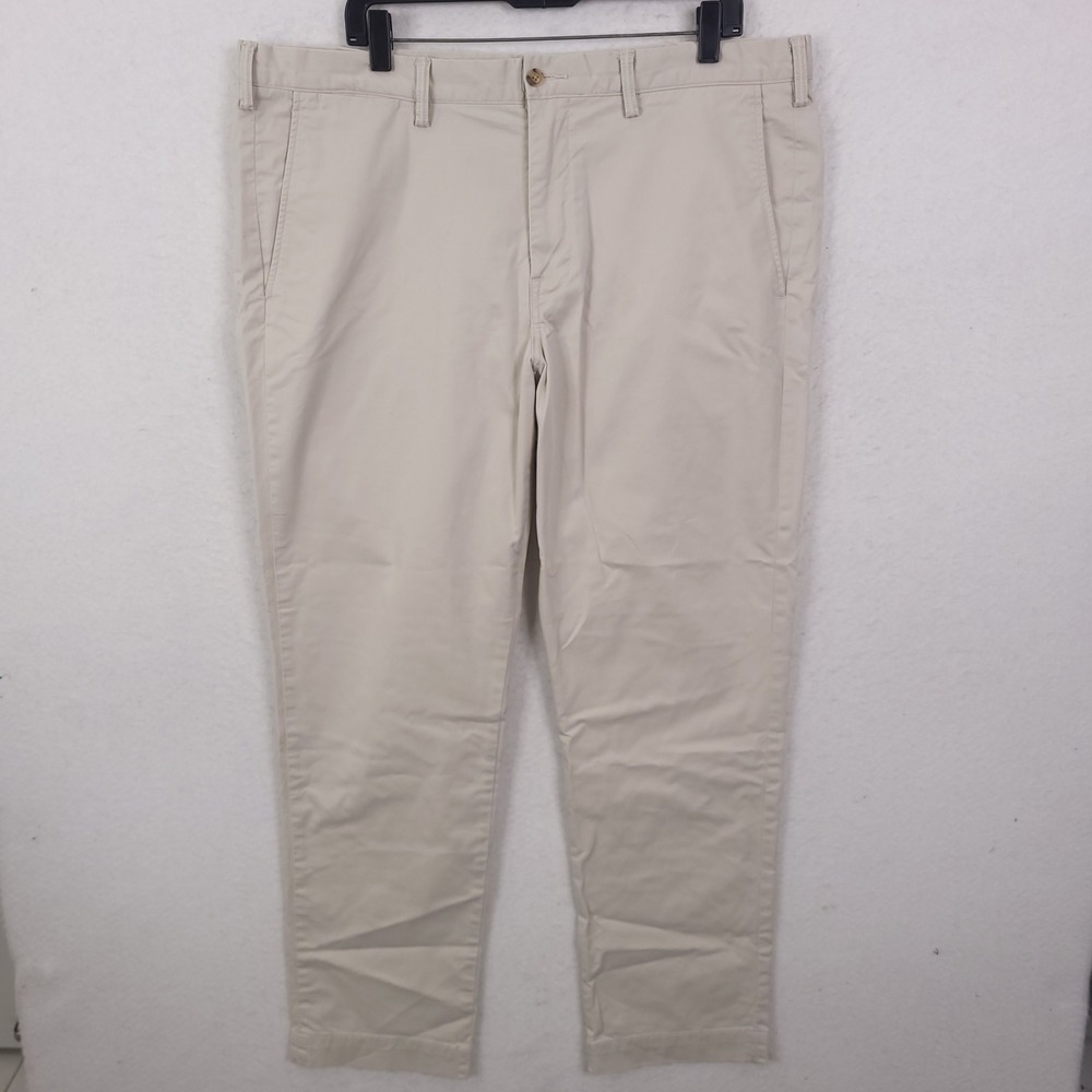 Polo Ralph Lauren Chino Pants Men 38x32 Fits 40x31 Beige Stretch Straight Khaki